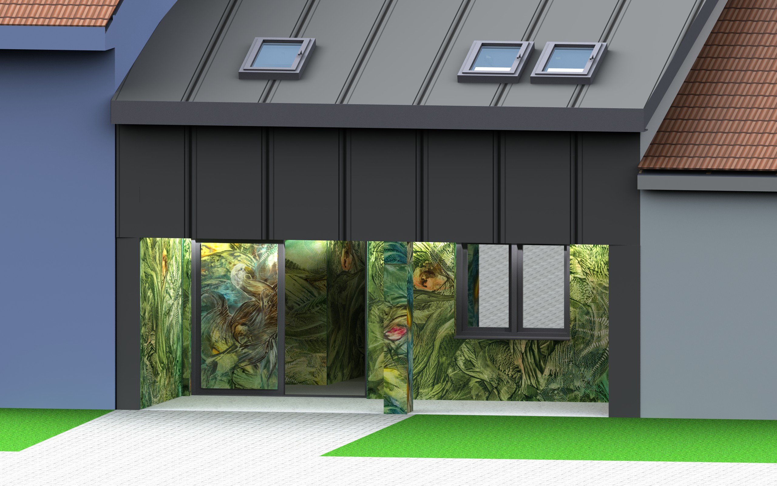 Sklokeramická fasáda Velké Bílovice