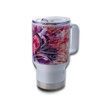 Bílý termohrnek - Panna Marie