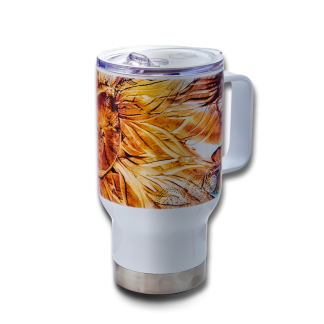 Bílý termohrnek - Slunečnice