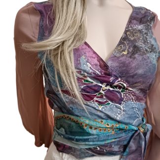 Halenka ručně malované hedvábí